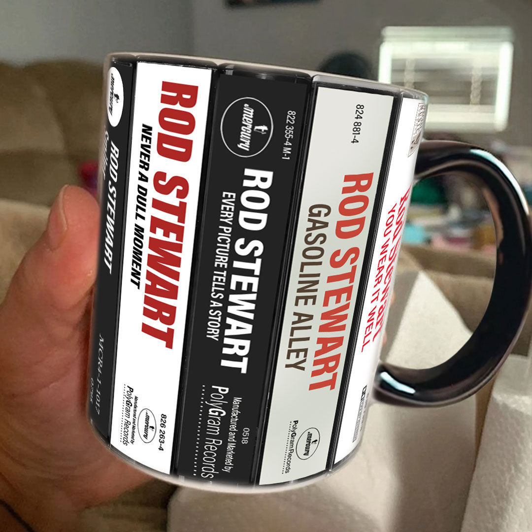 Rod Stewart Albums Cassette Retro Collection Accent Mug