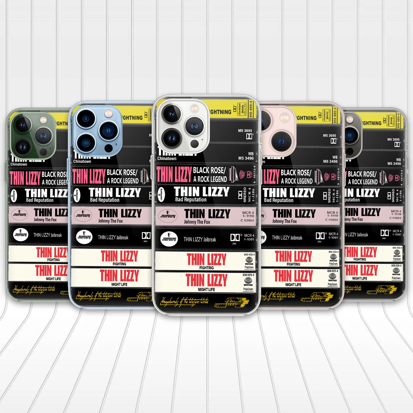Thin Lizzy Albums Cassette Collection Retro Phone Case