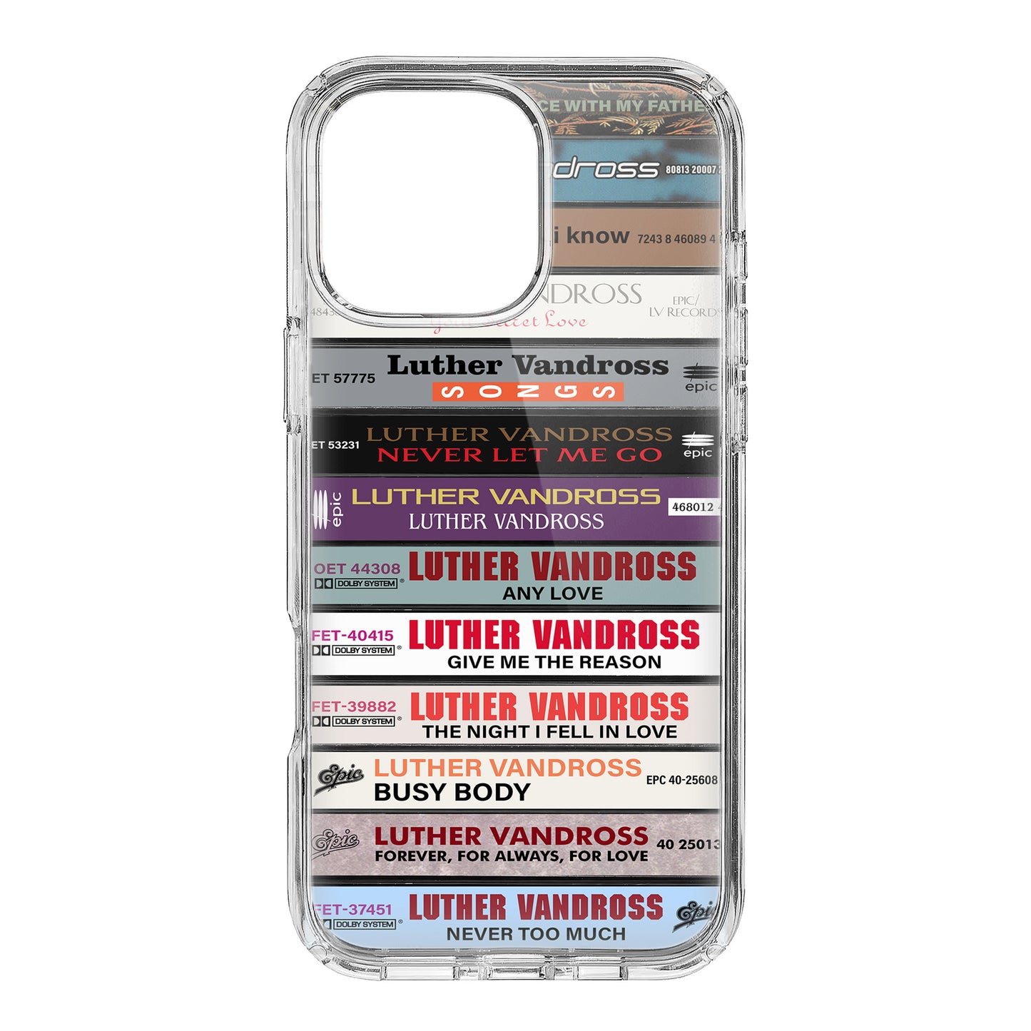 Luther Vandross Albums Cassette Collection Retro Phone Case