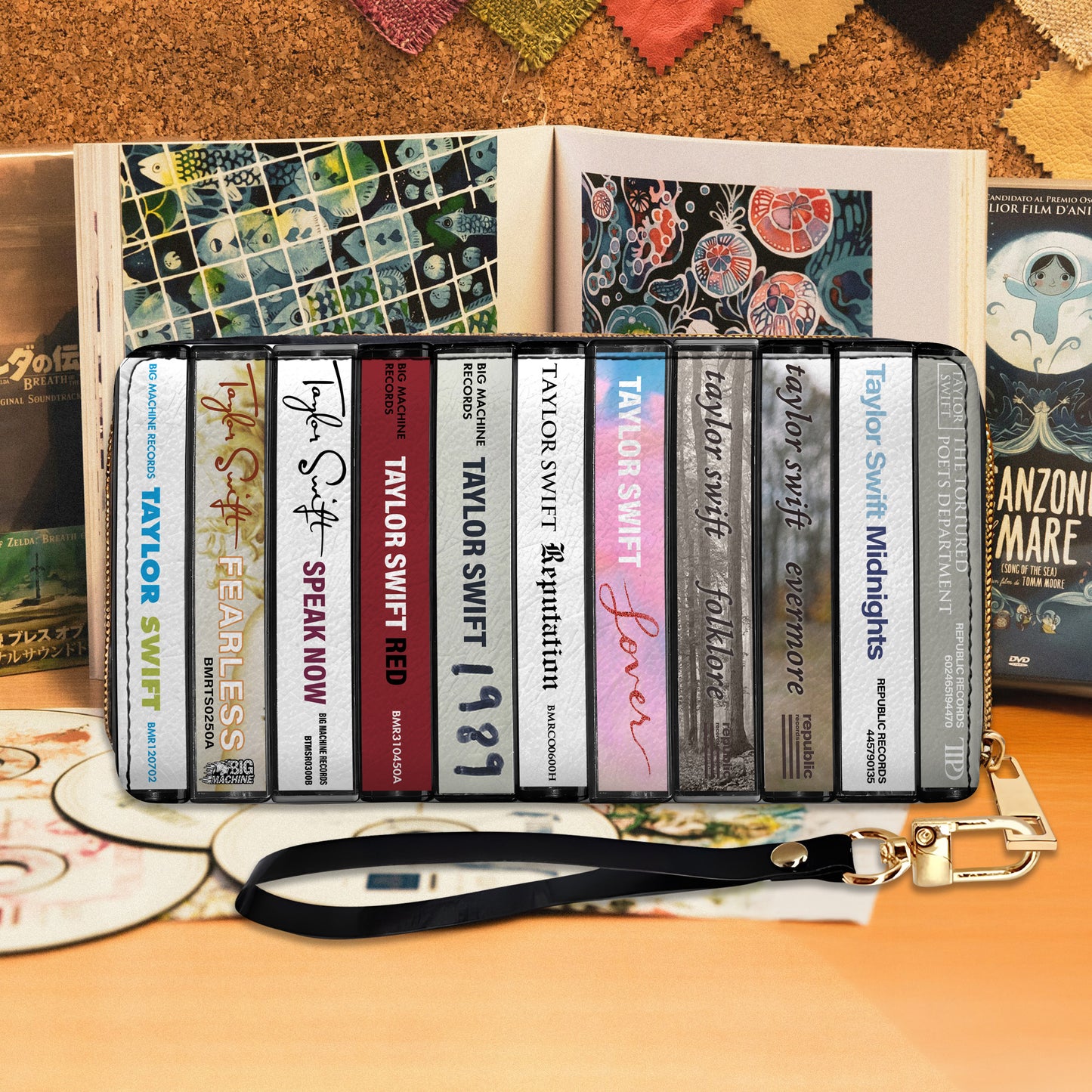 Taylor Swift Albums Cassette Vintage Leather Long Wallet