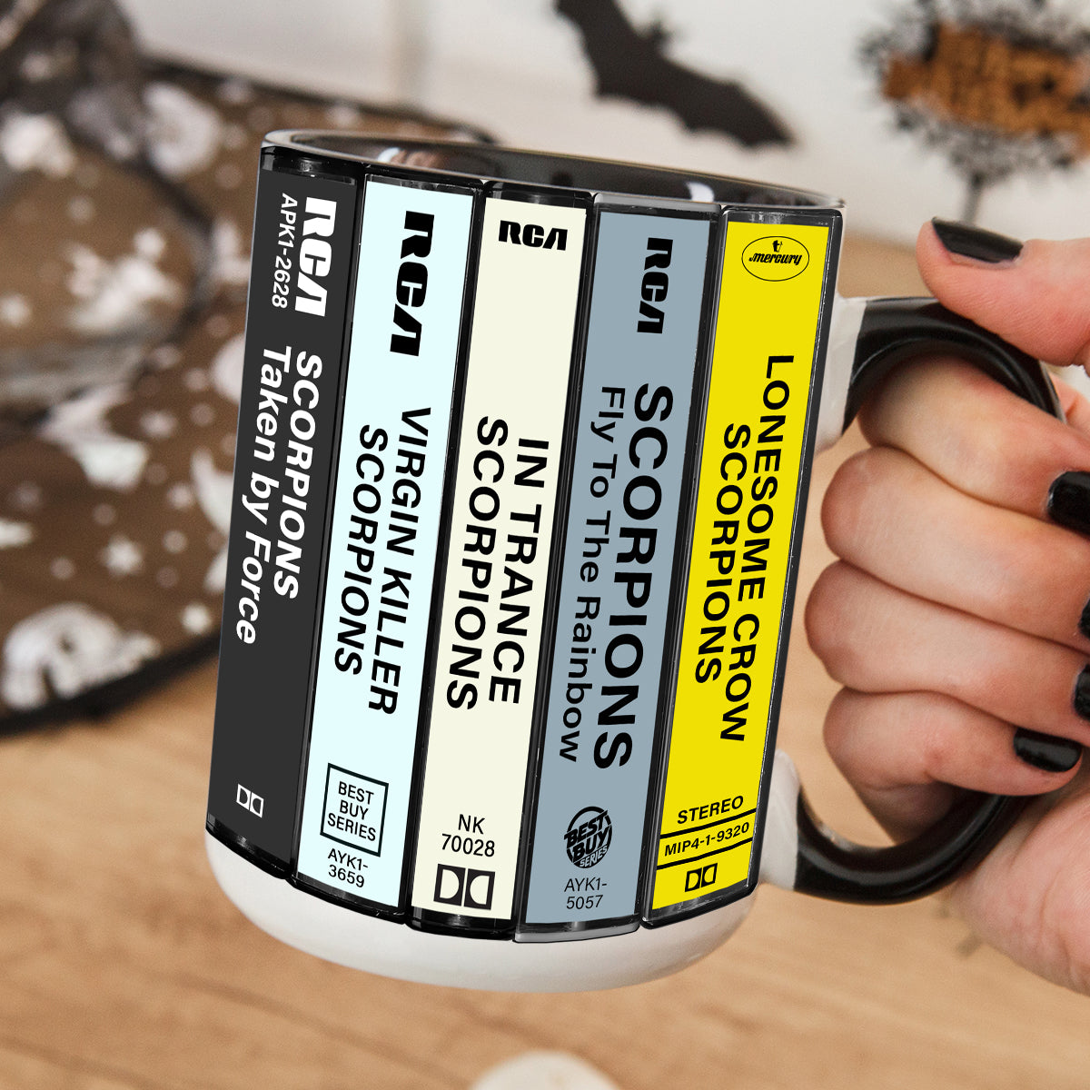 Scorpions Albums Cassette Collection Retro Accent Mug