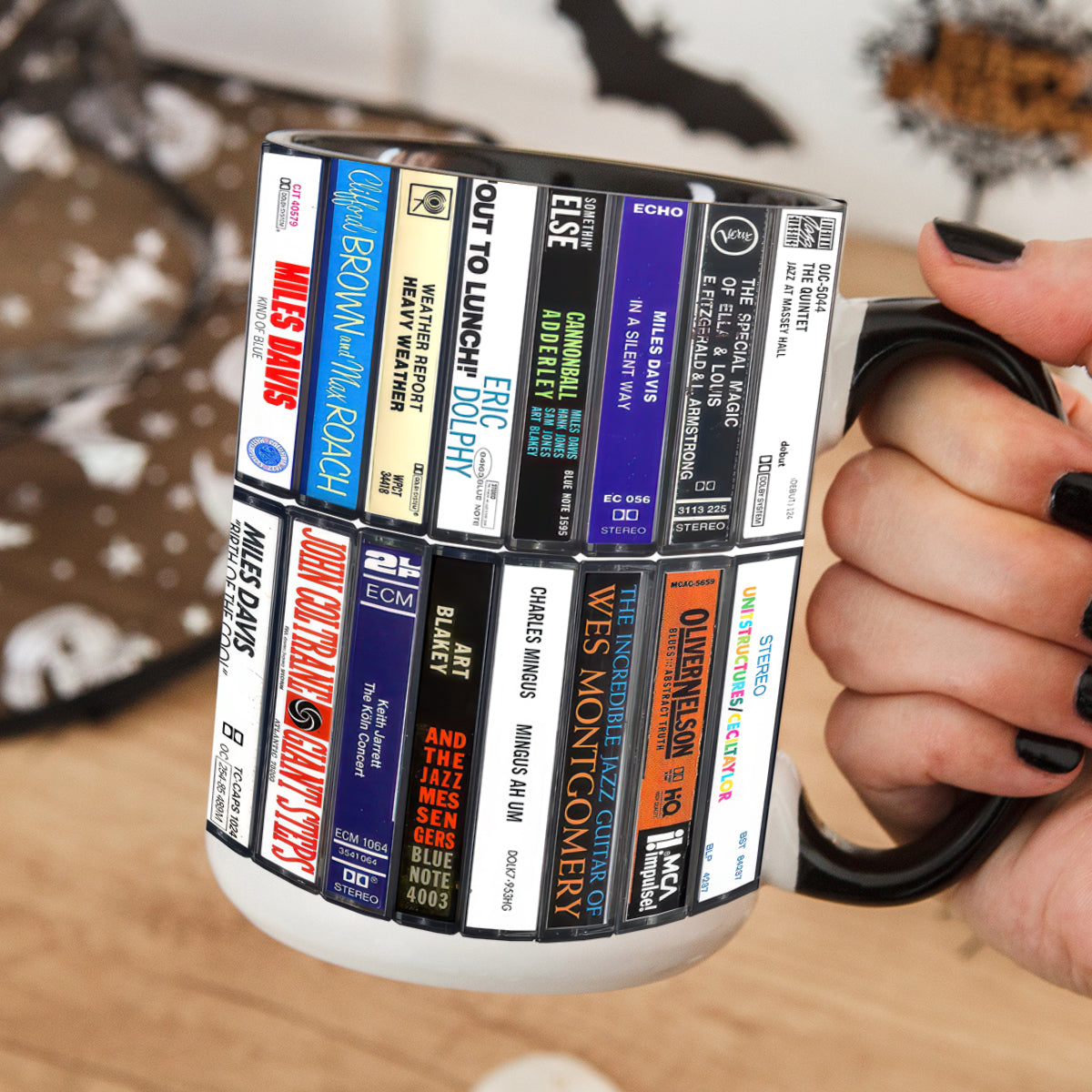 Jazz Albums Cassette Retro Collection Accent Mug