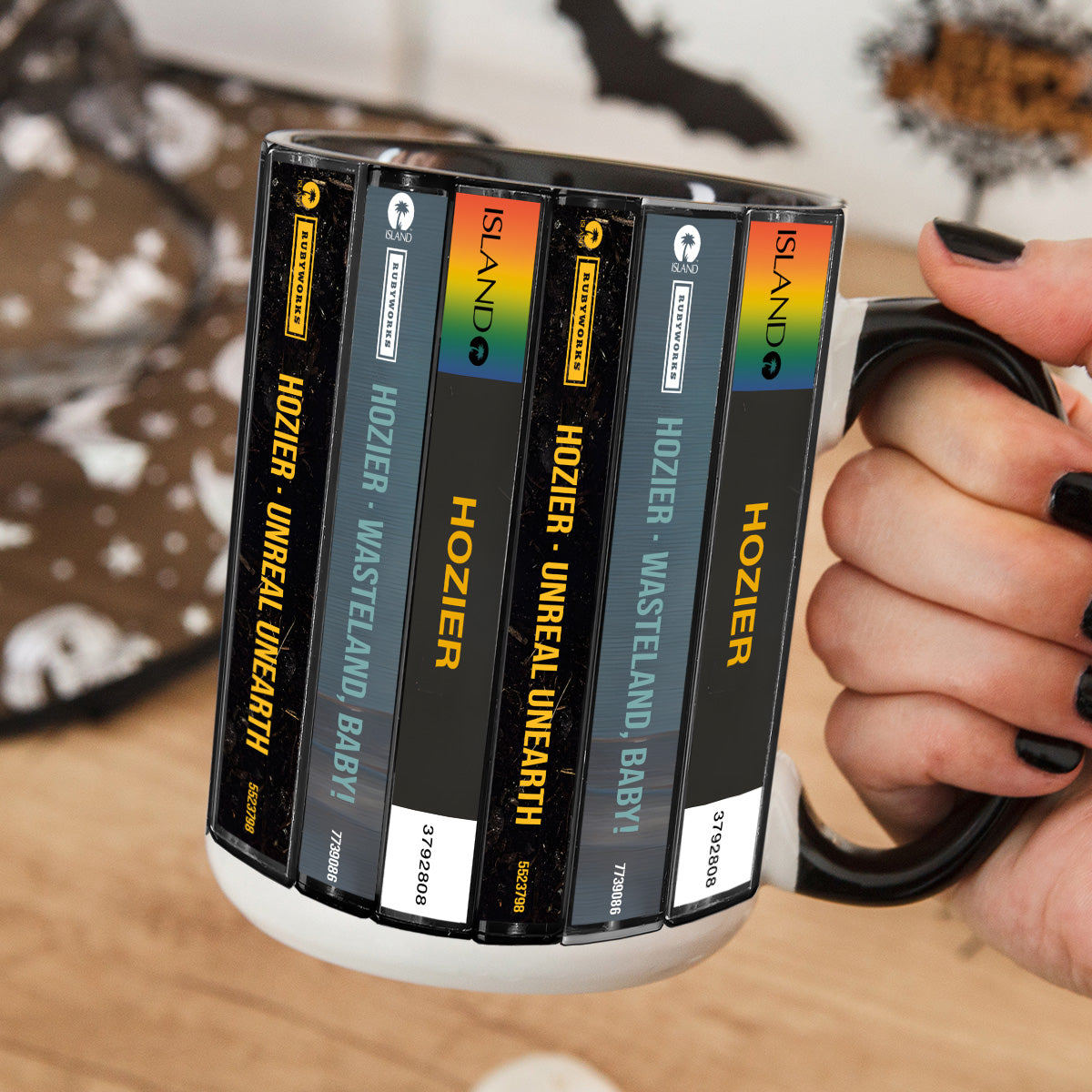 Hozier Albums Cassette Collection Retro Accent Edge-to-Edge Printed Mug
