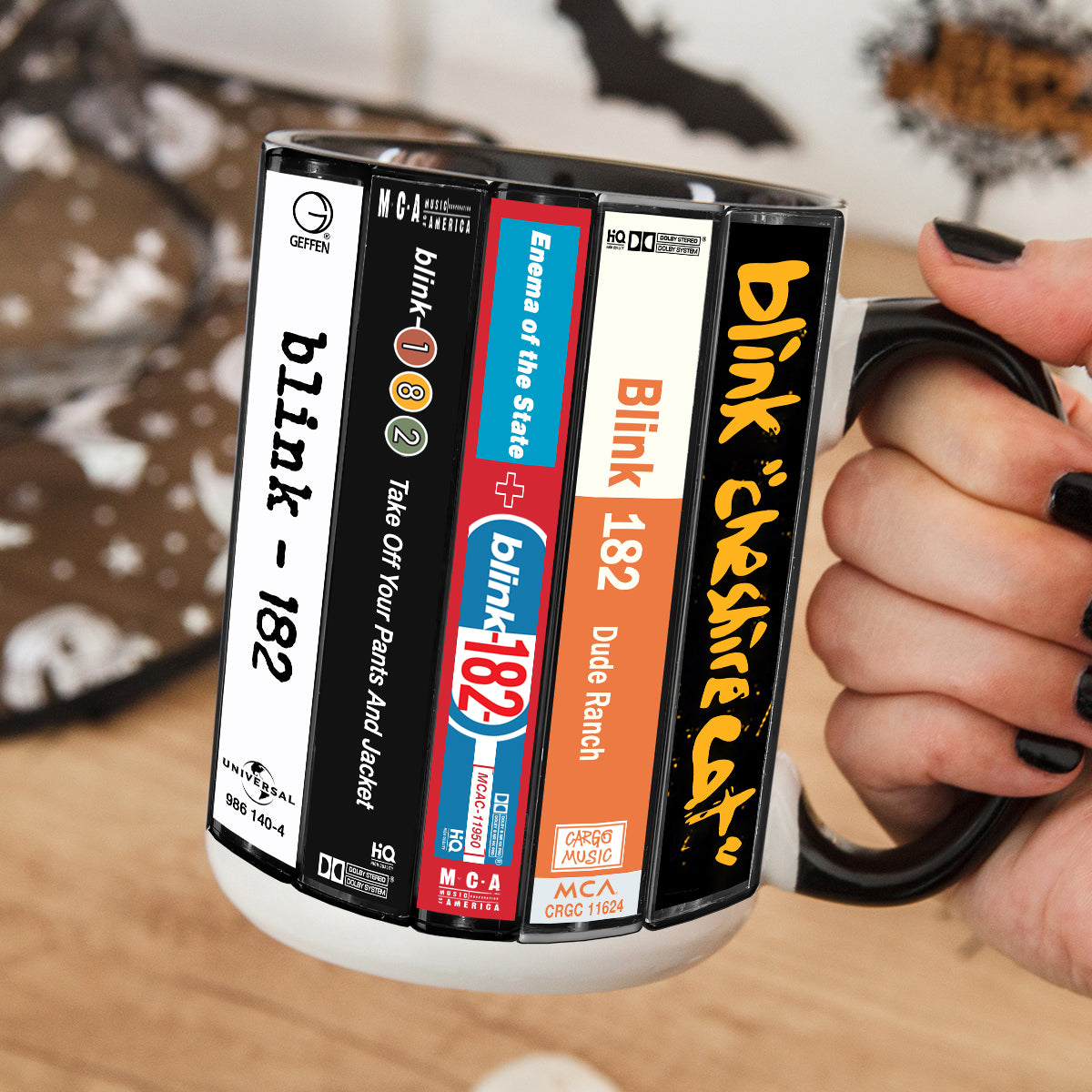Blink-182 Albums Cassette Collection Retro Accent Edge-to-Edge Printed Mug