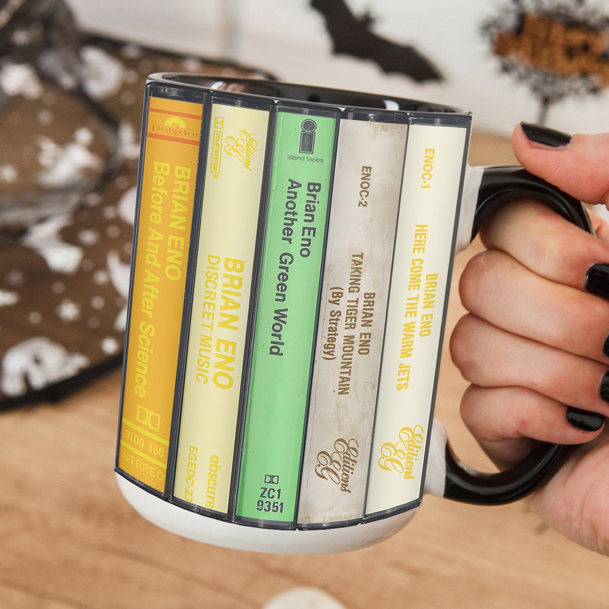 Brian Eno Albums Cassette Retro Collection Accent Mug