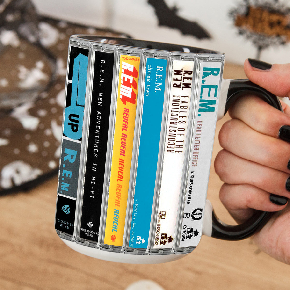 R.E.M Albums Cassette Collection Retro Accent Mug