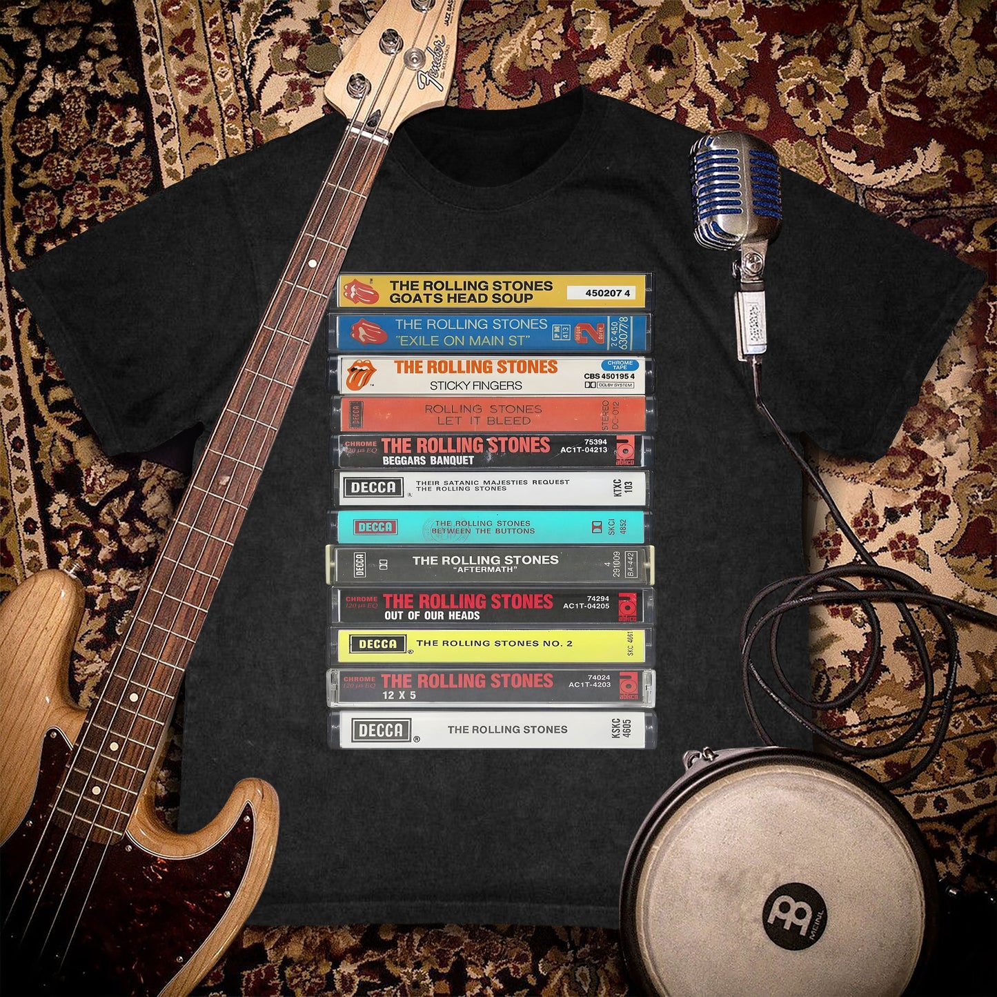 Rolling Stones Albums Cassette Retro Collection Premium Unisex T-Shirt