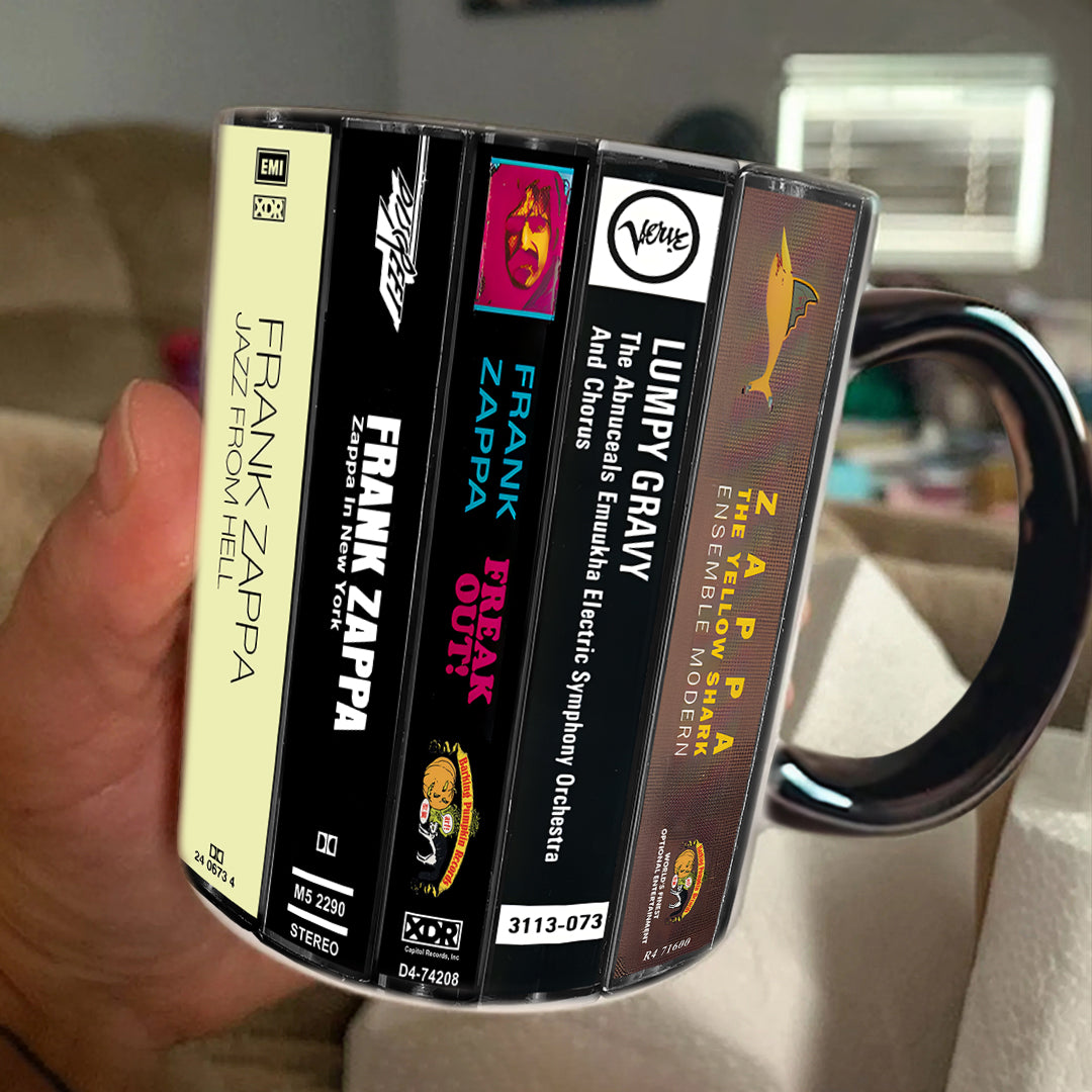 Frank Zappa Albums Cassette Collection Retro Accent Mug