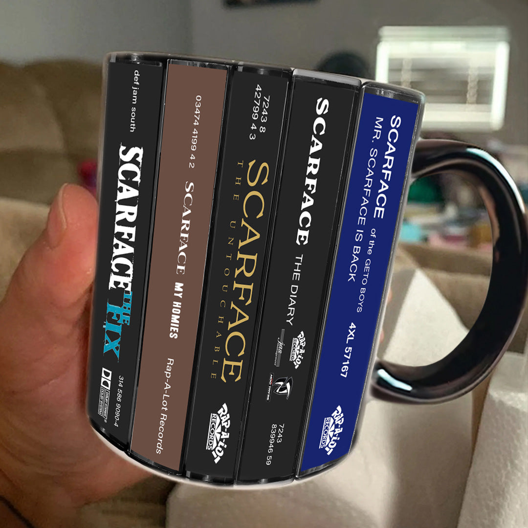 Scarface Albums Cassette Collection Retro Accent Mug