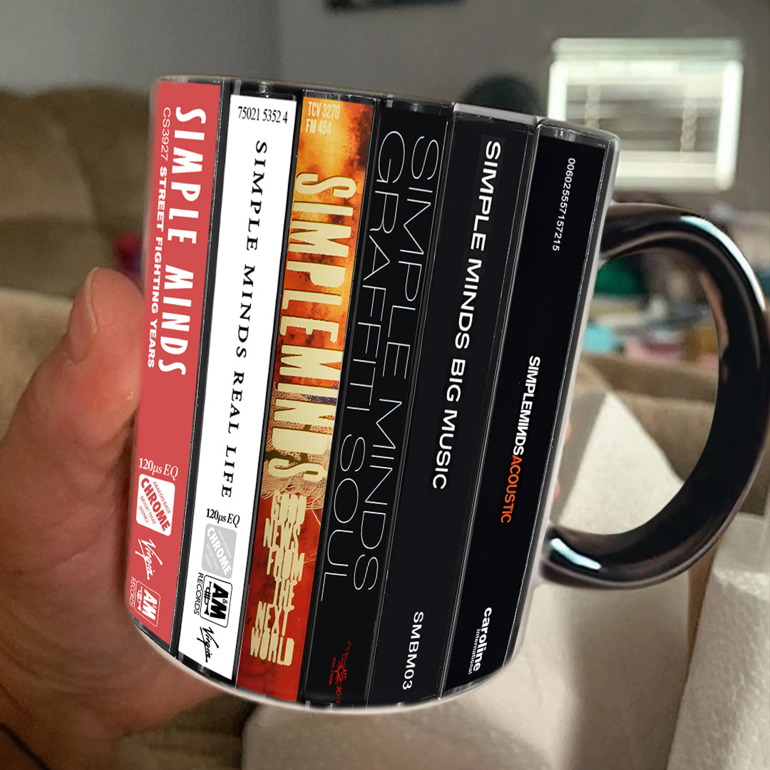 Simple Minds Albums Cassette Collection Retro Accent Mug