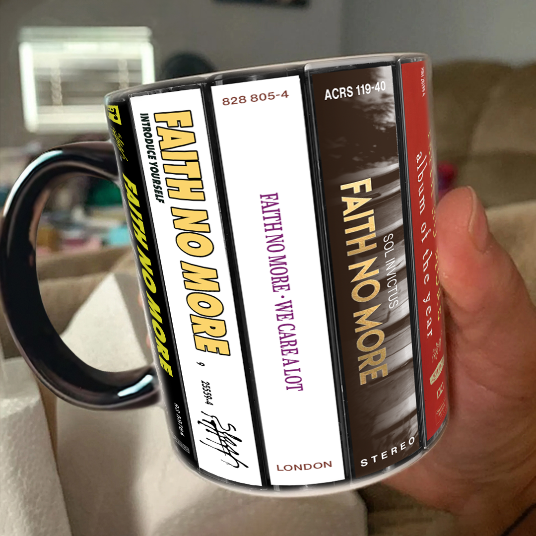 Faith No More Albums Cassette Collection Retro Accent Edge-to-Edge Printed Mug