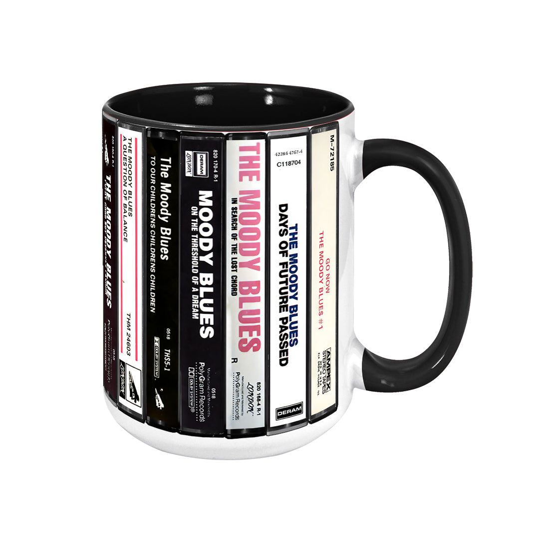 The Moody Blues Albums Cassette Collection Retro Accent Edge-to-Edge Printed Mug