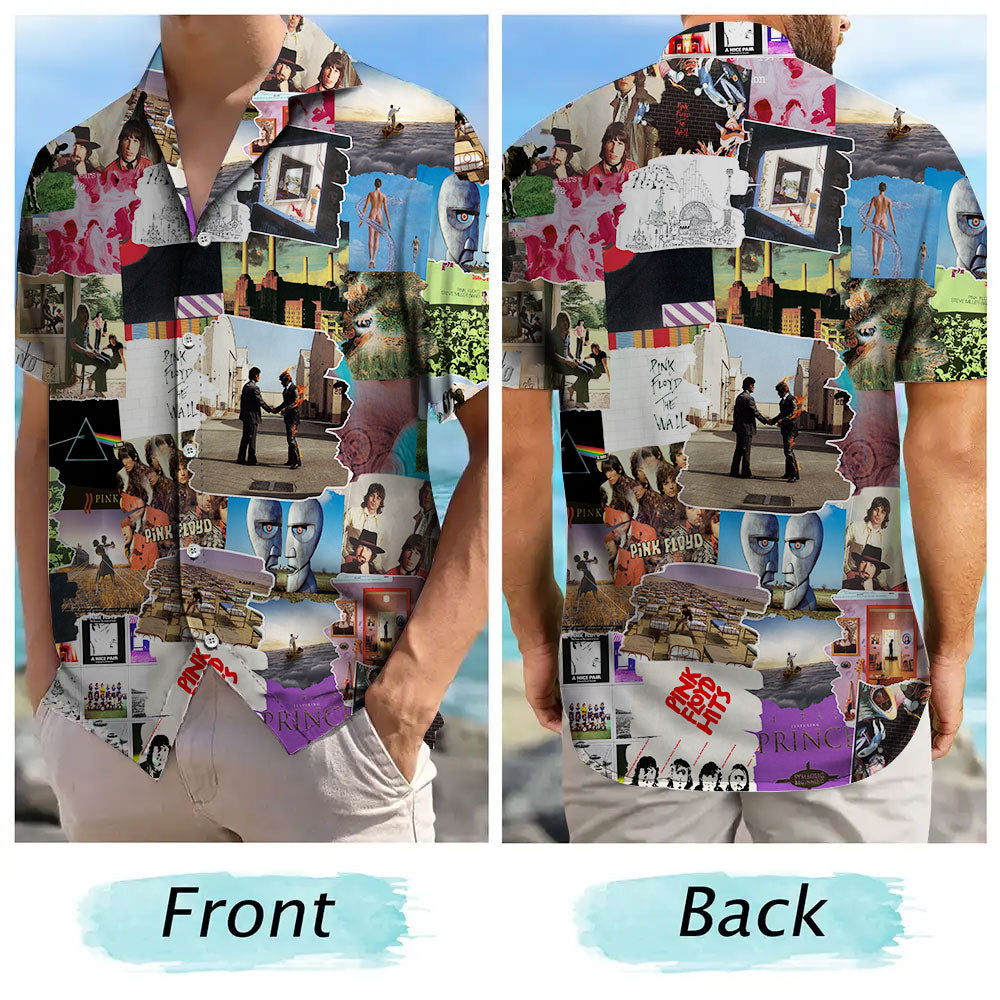 Pink Floyd Albums Covers Collage Unisex Hawaiian Shirt
