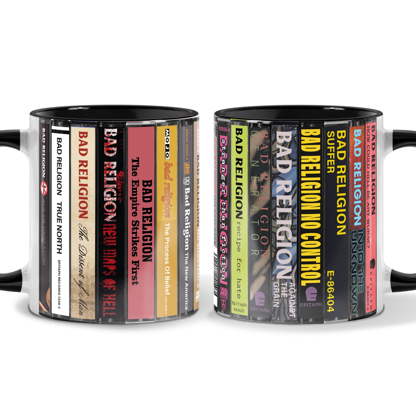 Bad Religion Albums Cassette Collection Retro Accent Edge-to-Edge Printed Mug