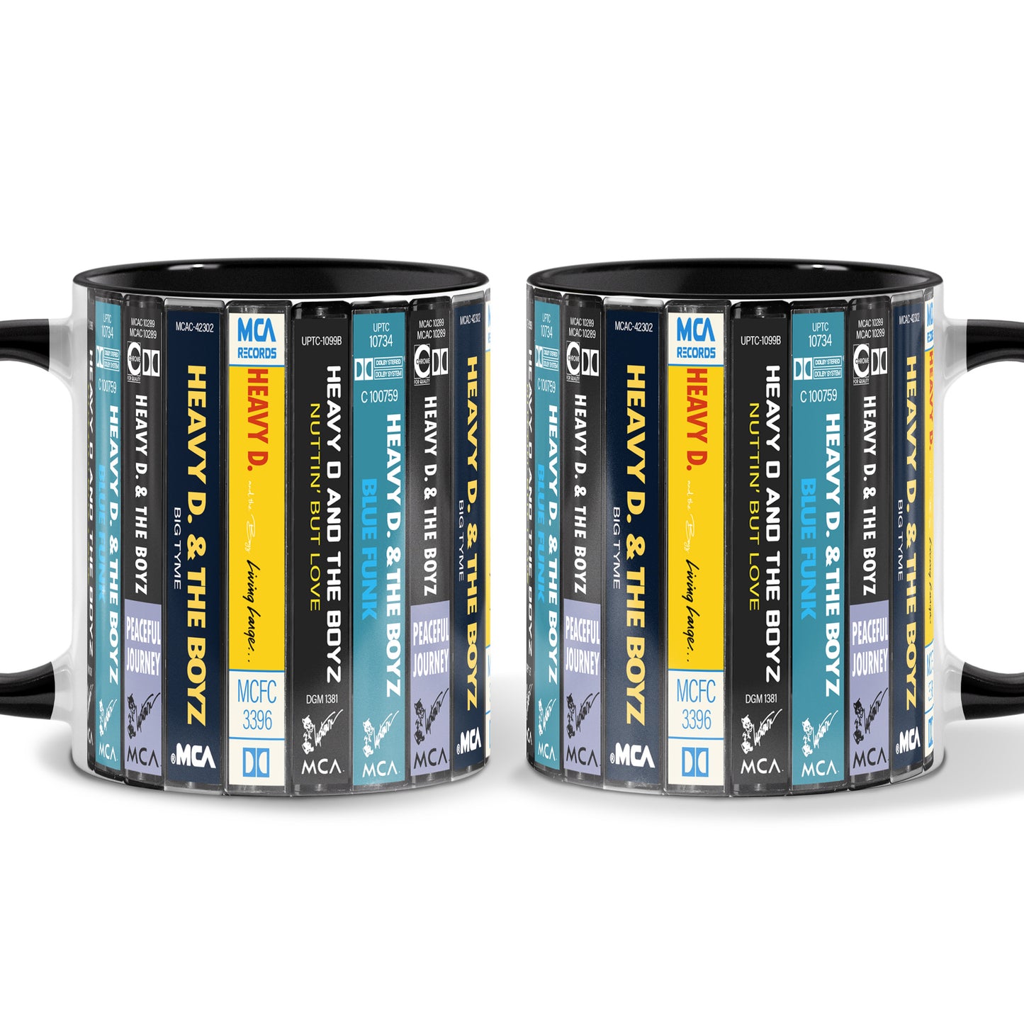 Heavy D & the Boyz Albums Cassette Collection Retro Accent Mug