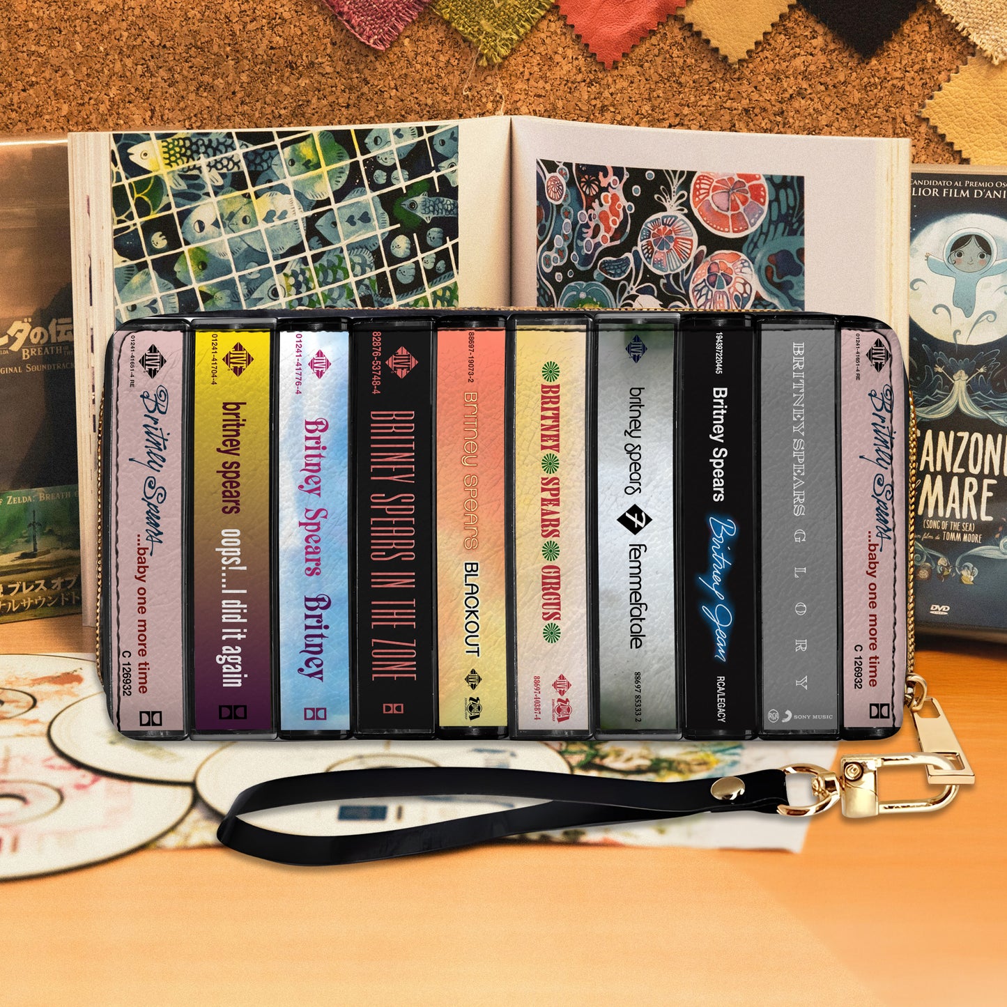 Britney Spears Albums Cassette Vintage Leather Long Wallet
