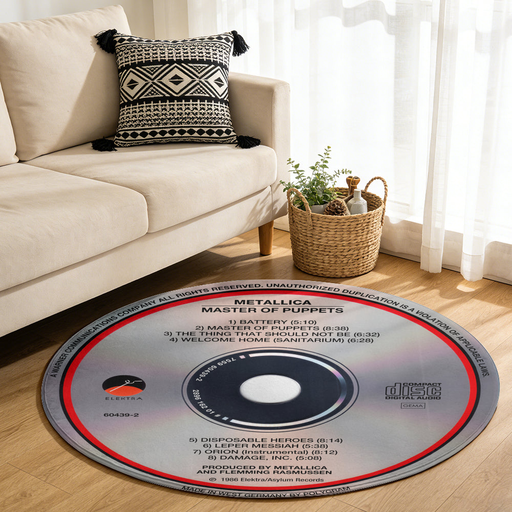 Metallica - Master of Puppets Album Music CD Round Rug