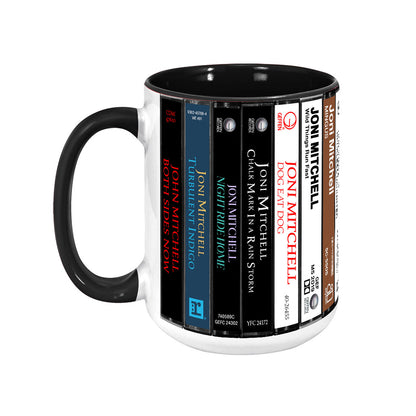 Joni Mitchell Albums Cassette Collection Retro Accent Mug