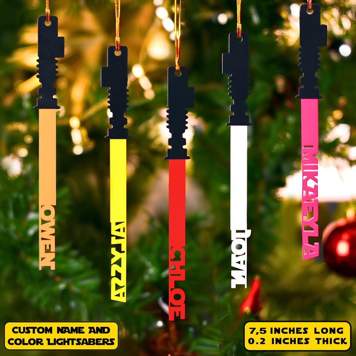 Custom Star Wars Lightsaber Christmas Ornament - Gift for Star Wars Fans