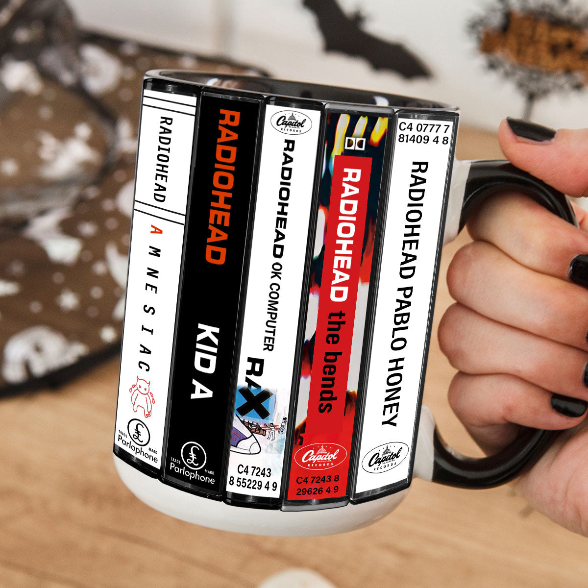 Radiohead Albums Cassette Collection Retro Accent Mug
