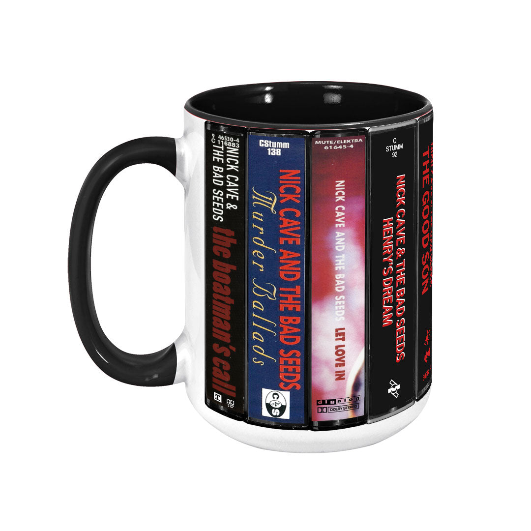 Nick Cave and the Bad Seeds Albums Cassette Collection Retro Accent Mug