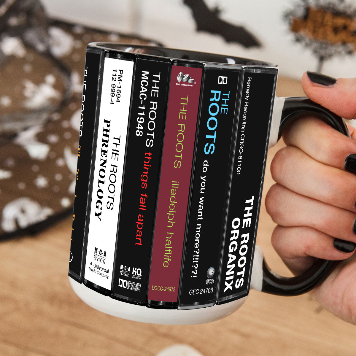 The Roots Albums Cassette Collection Retro Accent Mug