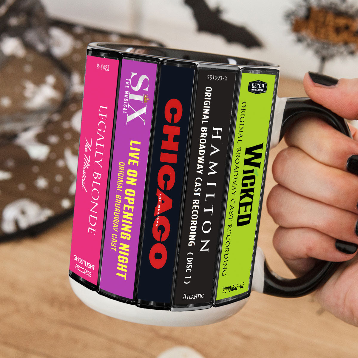 Broadway Soundtrack Albums Cassette Collection Retro Accent Mug
