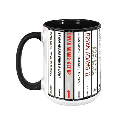 Bryan Adams Albums Cassette Collection Retro Accent Mug