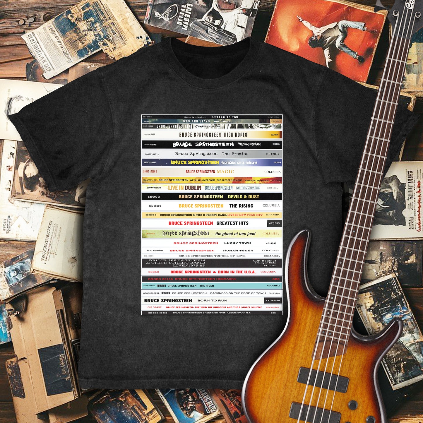 Bruce Springsteen Retro CD Albums Collection Premium Unisex T-Shirt