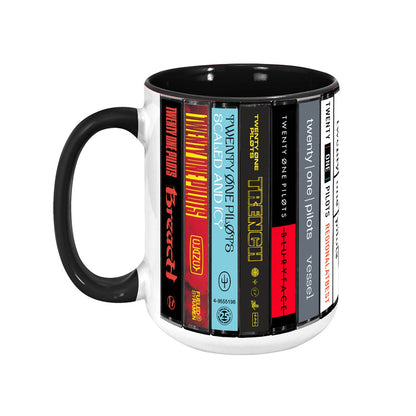 Twenty One Pilot Albums Cassette Collection Retro Accent Mug