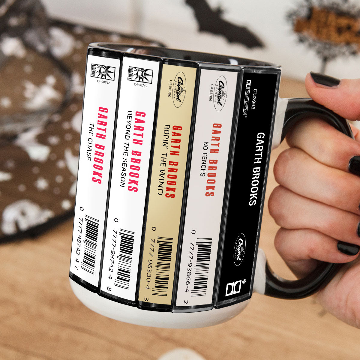 Garth Brooks Albums Cassette Retro Accent Mug