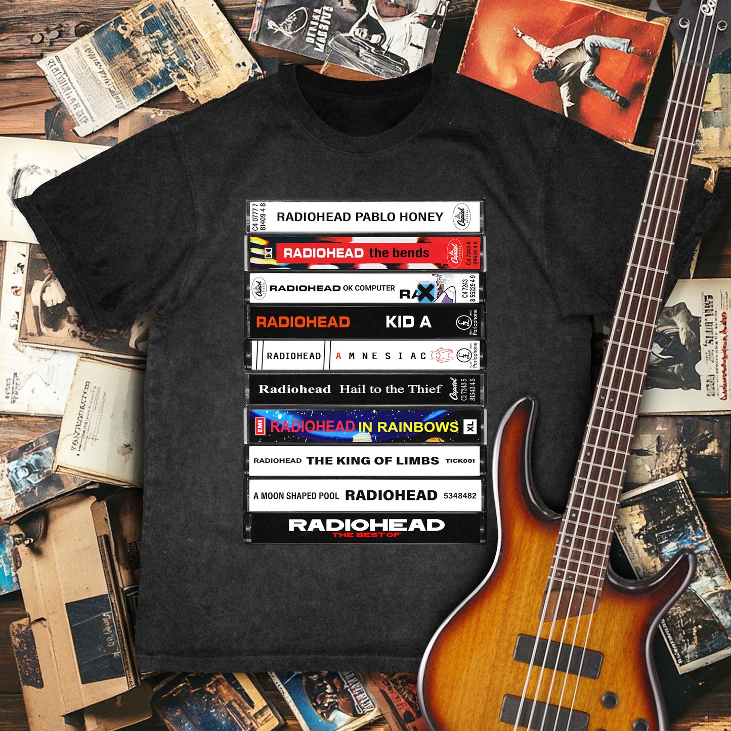 Radiohead Albums Cassette Retro Collection Premium Unisex T-Shirt
