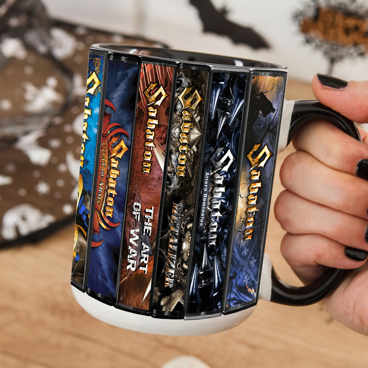 Sabaton Albums Cassette Collection Retro Accent Mug