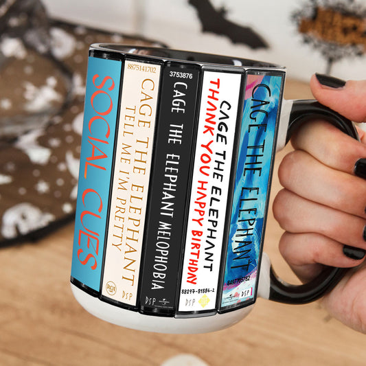 Cage the Elephant Albums Cassette Collection Retro Accent Mug