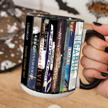 Ligabue Albums Cassette Collection Retro Accent Mug