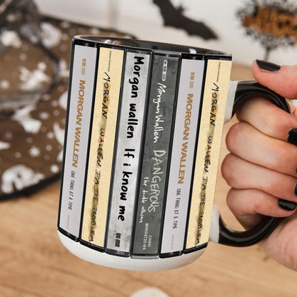 Morgan Wallen Albums Cassette Collection Retro Accent Mug