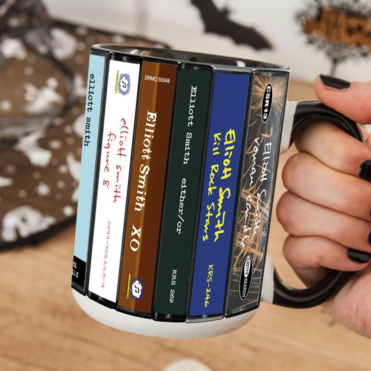 Elliott Smith Albums Cassette Collection Retro Accent Mug