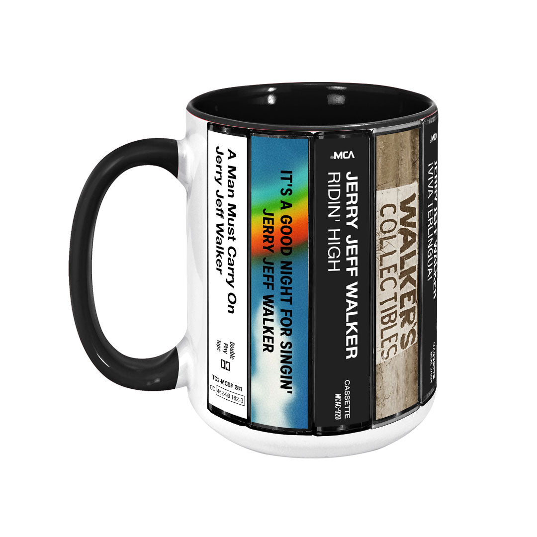 Jerry Jeff Walker Albums Cassette Collection Retro Accent Mug