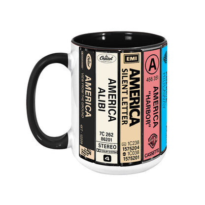 America Albums Cassette Collection Retro Accent Mug