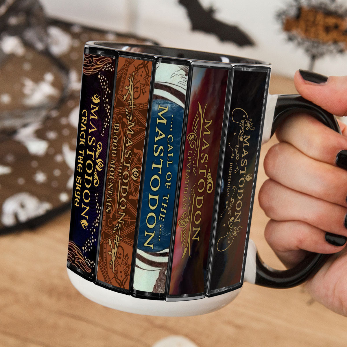 Mastodon Albums Cassette Collection Retro Accent Mug
