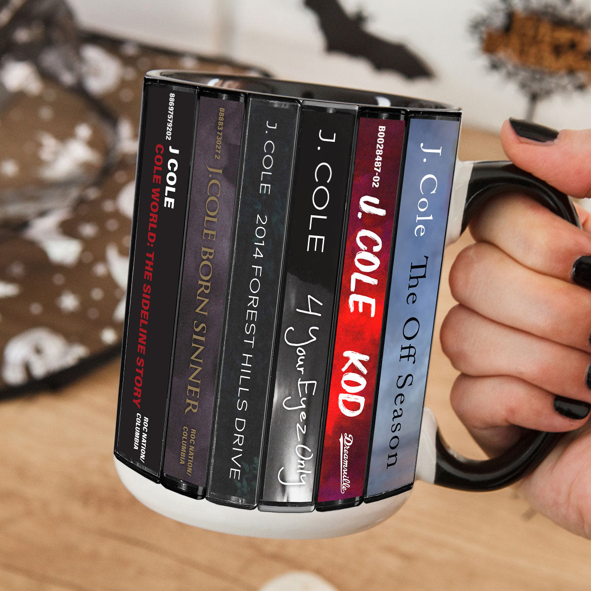 J. Cole Albums Cassette Collection Retro Accent Mug