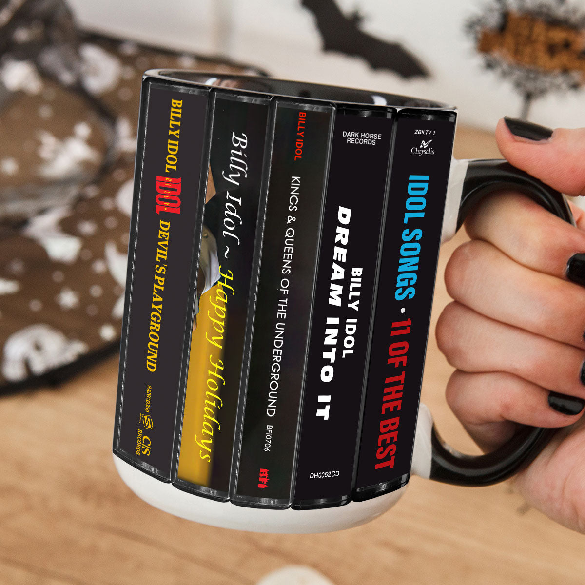 Billy Idol Albums Cassette Collection Retro Accent Mug