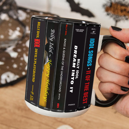 Billy Idol Albums Cassette Collection Retro Accent Mug