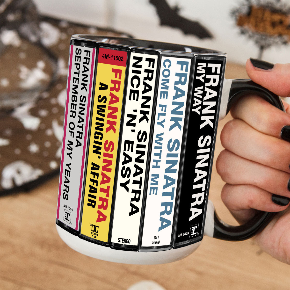 Frank Sinatra Albums Cassette Collection Retro Accent Mug
