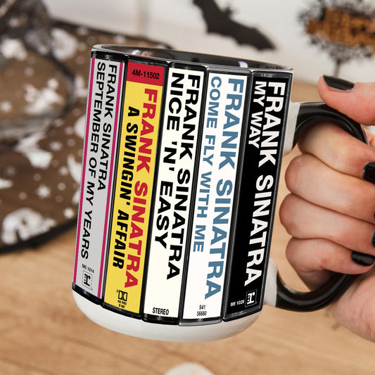 Frank Sinatra Albums Cassette Collection Retro Accent Mug