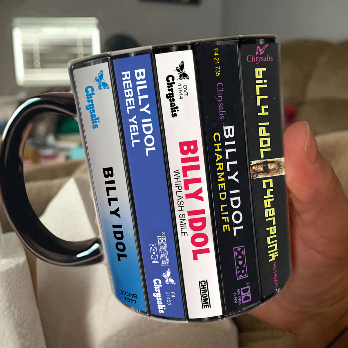 Billy Idol Albums Cassette Collection Retro Accent Mug