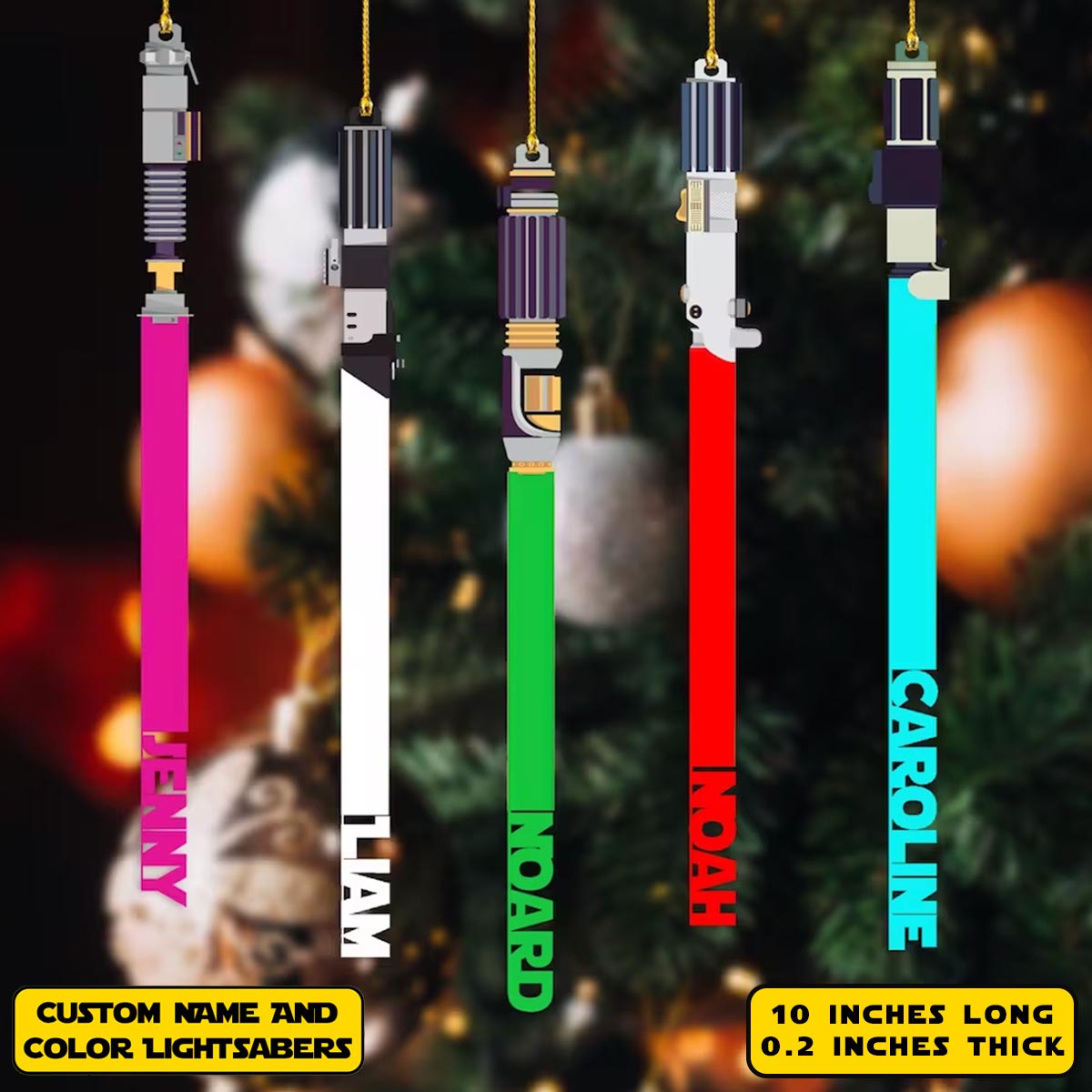 Custom Star Wars Lightsaber Christmas Ornament