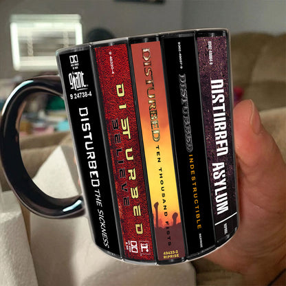 Disturbed Albums Cassette Collection Retro Accent Mug