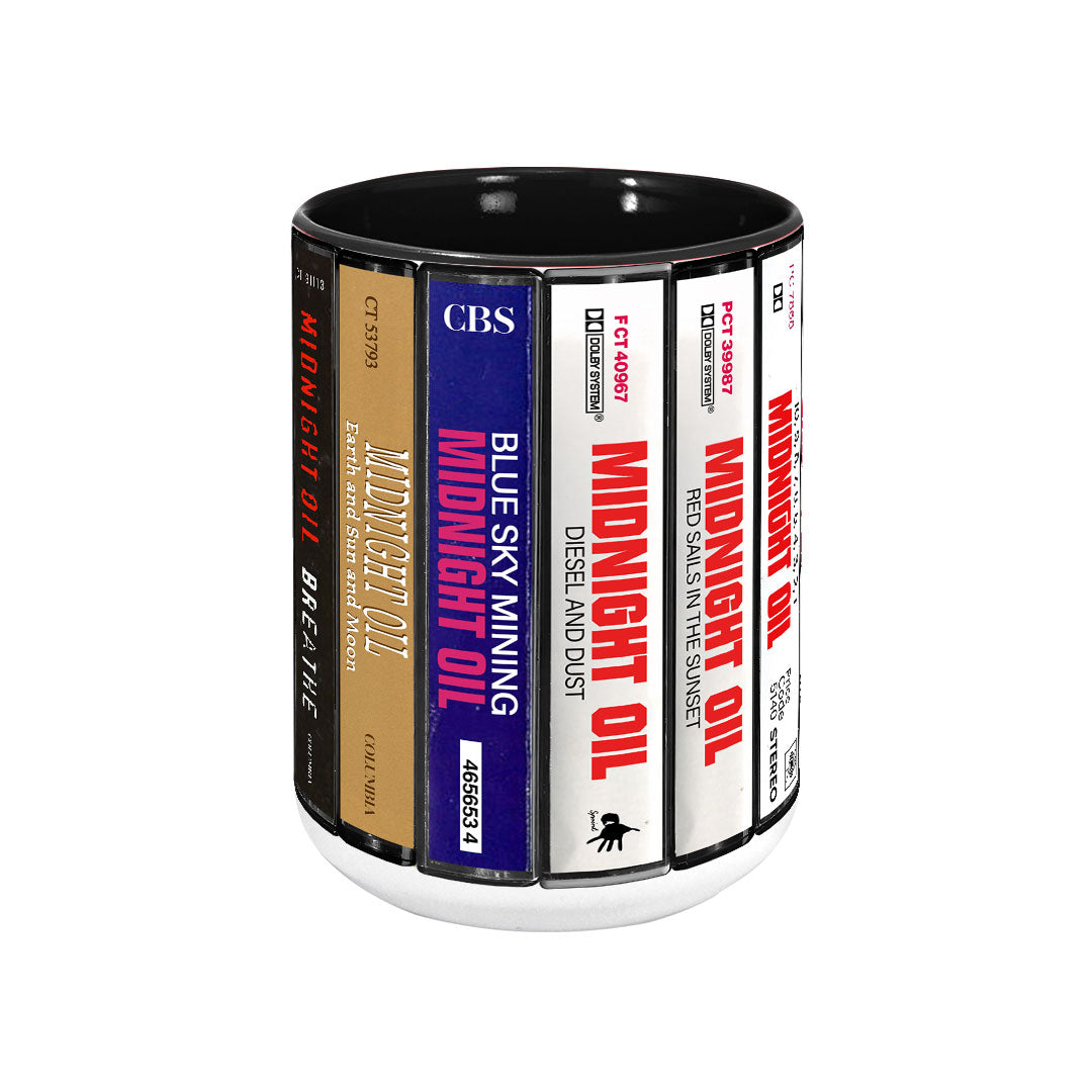 Midnight Oil Albums Cassette Collection Retro Accent Mug