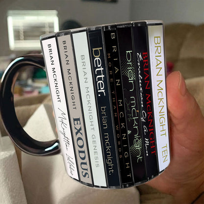 Brian McKnight Albums Cassette Collection Retro Accent Mug